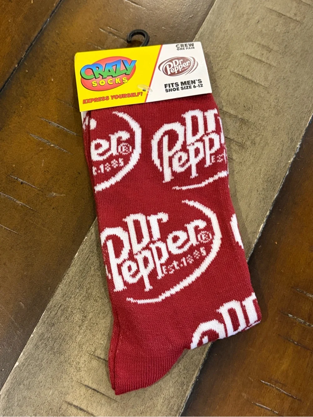 Men’s Official Dr. Pepper Long Crazy Socks - Shoe Size 6-12